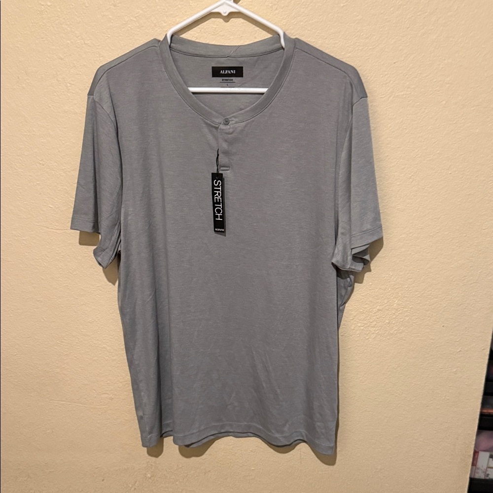 Alfani Stretch Gray Short Sleeve Tee